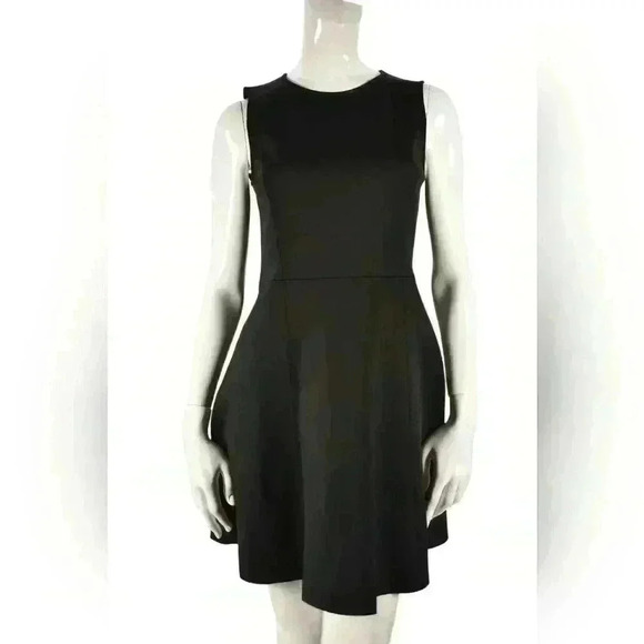 THEORY Black Polyamide Stretch Bodycon Scuba A-Line Mini  Dress 6US USA - Picture 1 of 7